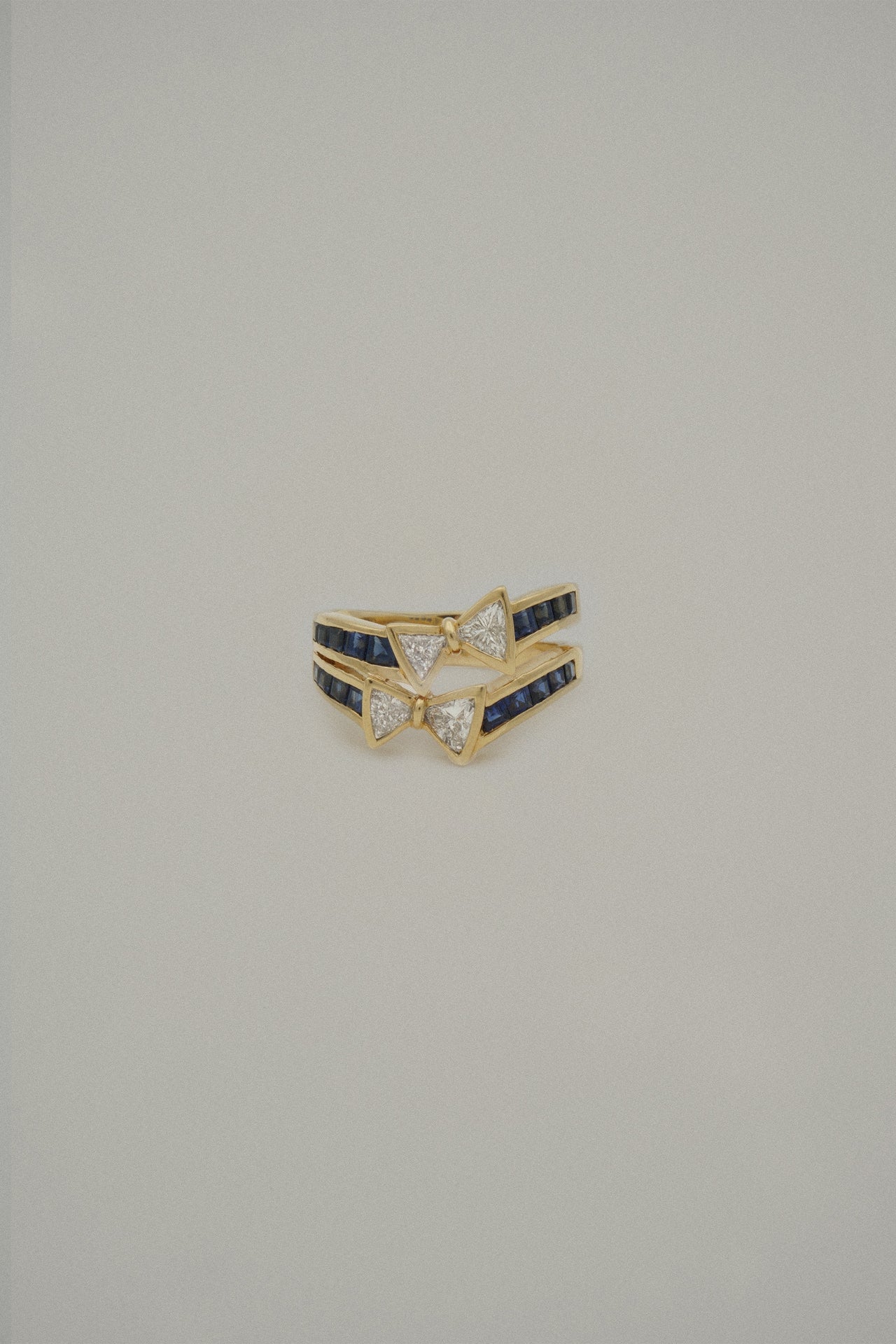 Diamond and Sapphire Bowtie Ring