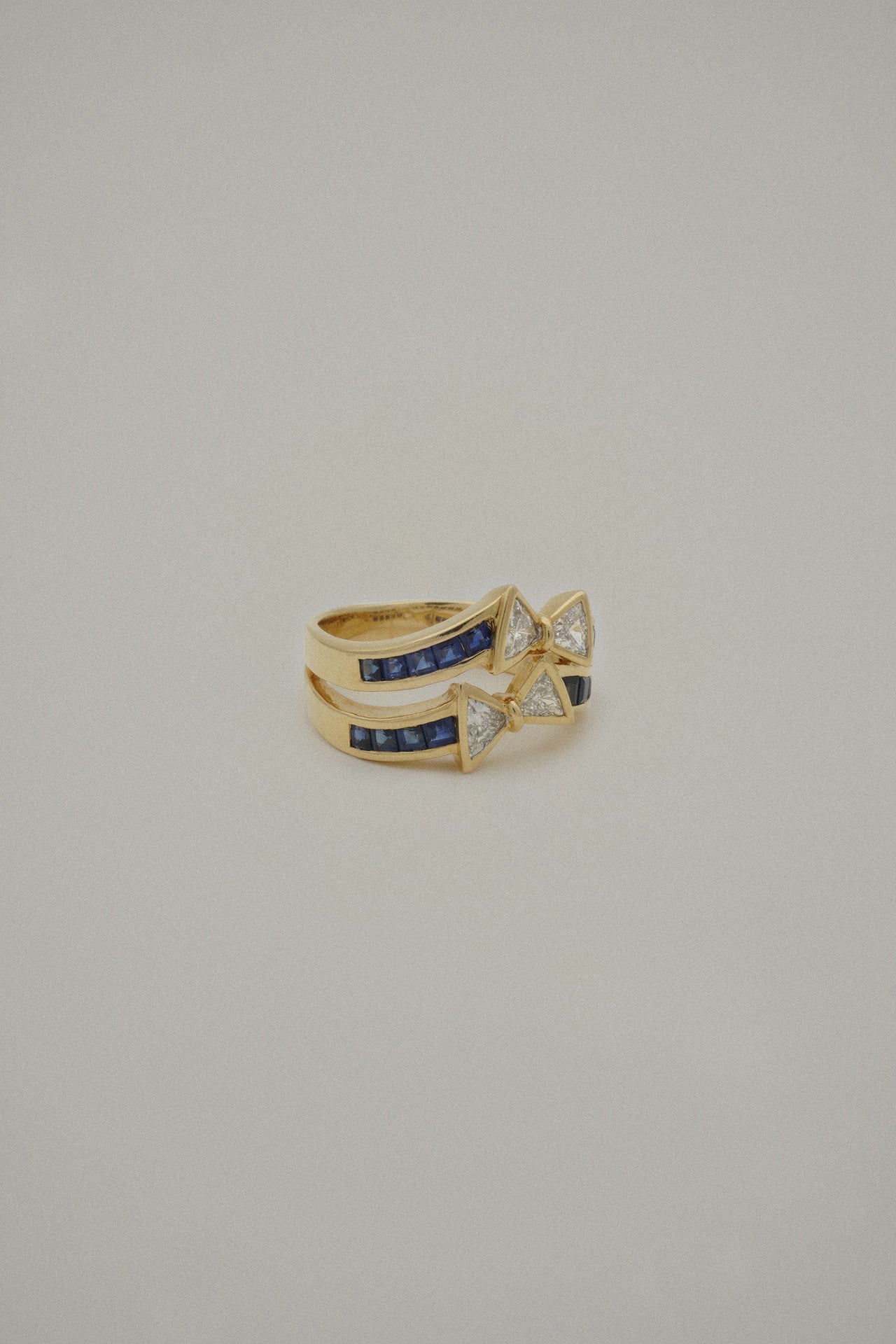 Diamond and Sapphire Bowtie Ring
