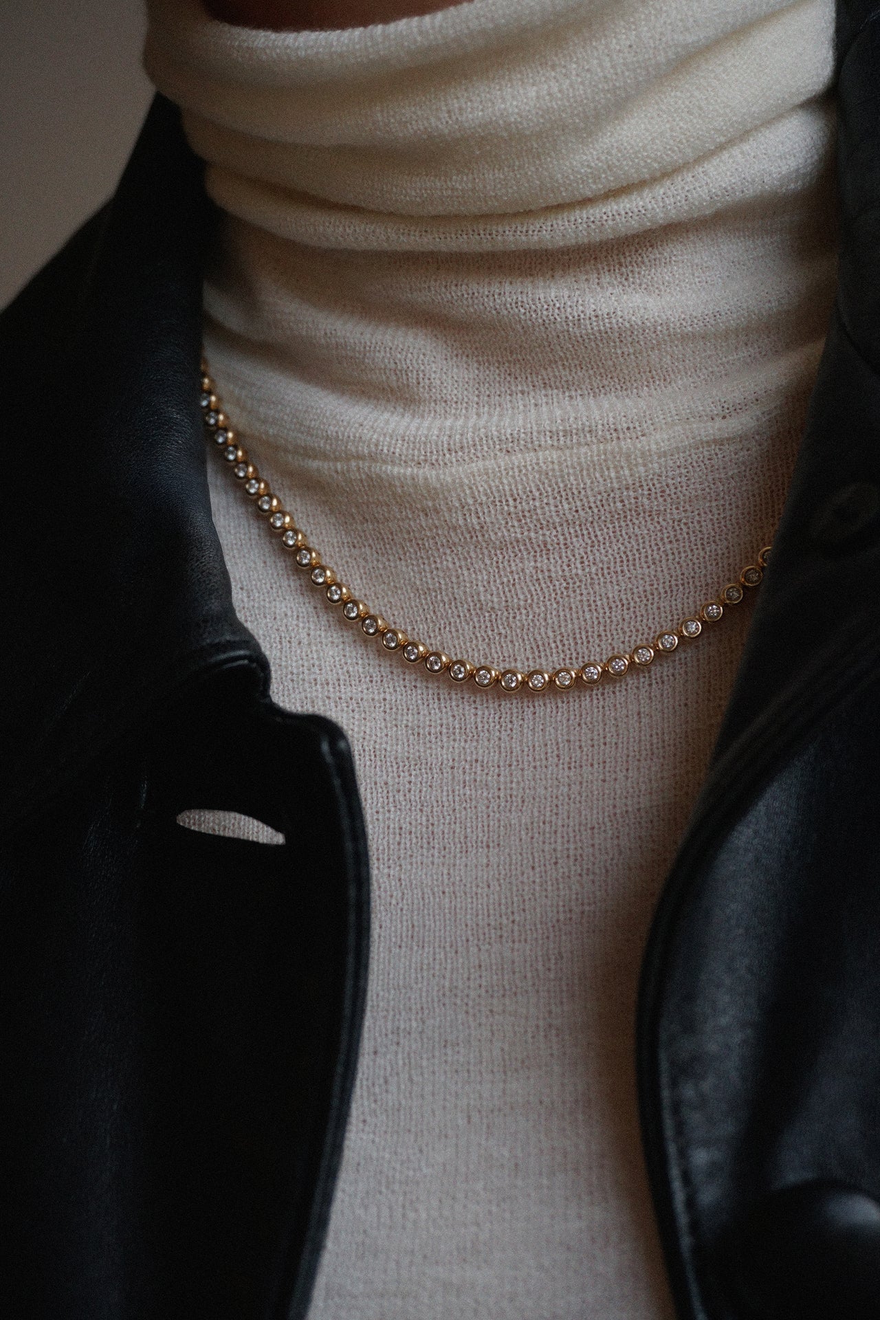 Bezel-set 3/4 Tennis Necklace