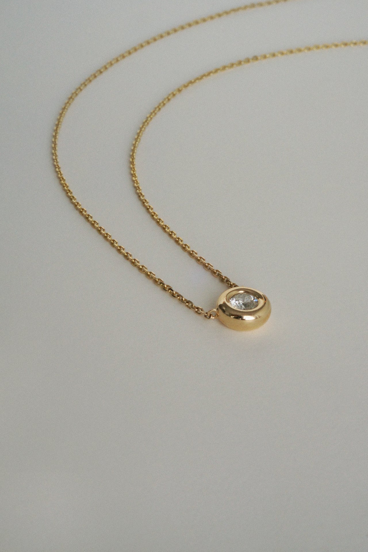 Chunky Bezel Diamond Necklace