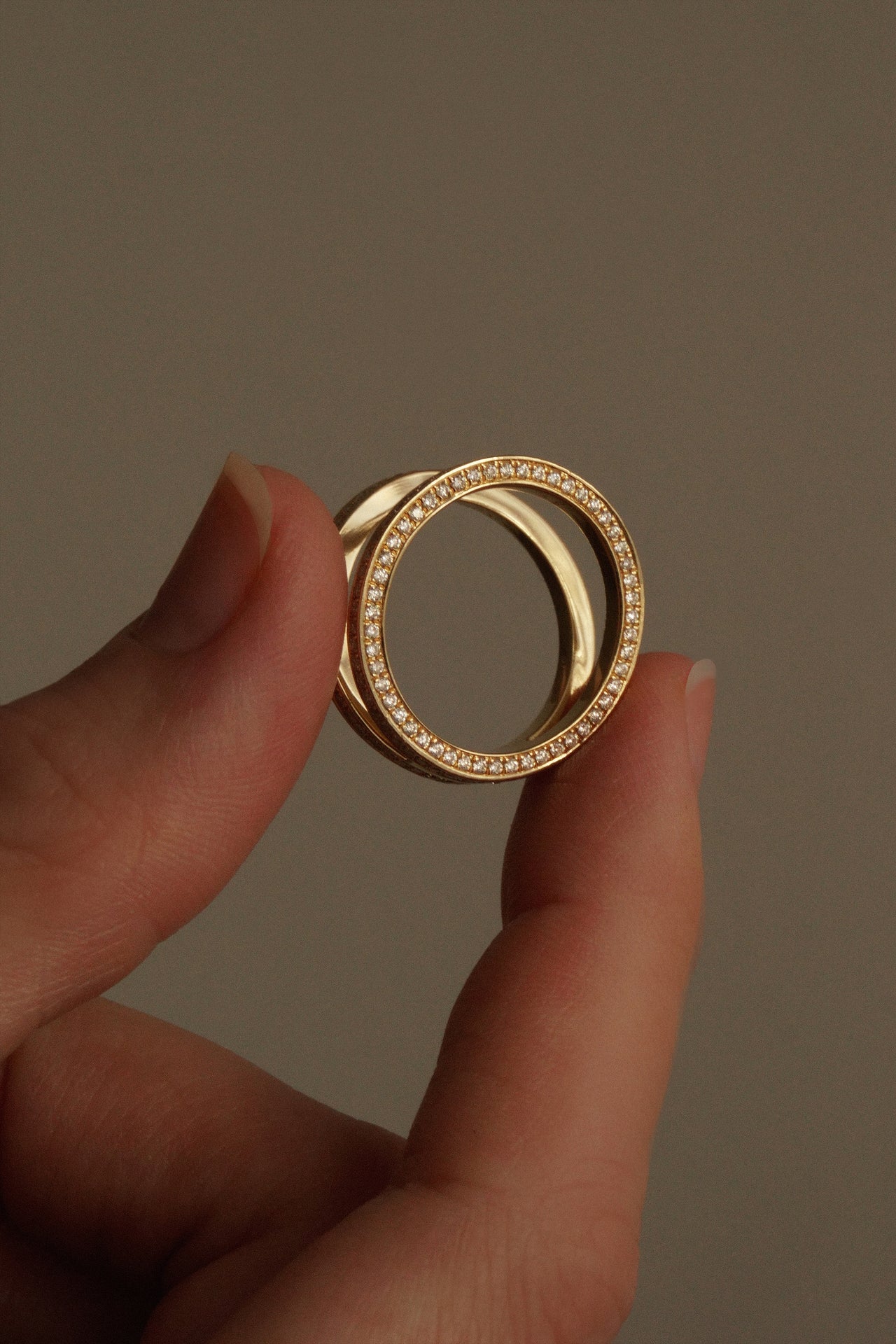 Double Dimension Diamond Ring
