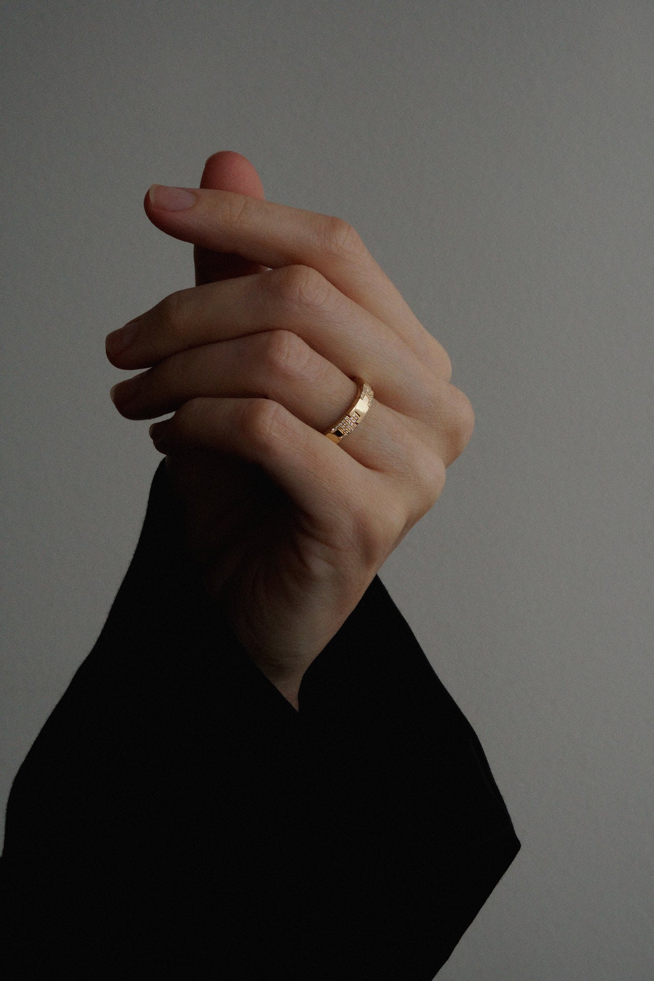 Houndstooth Diamond Link Ring