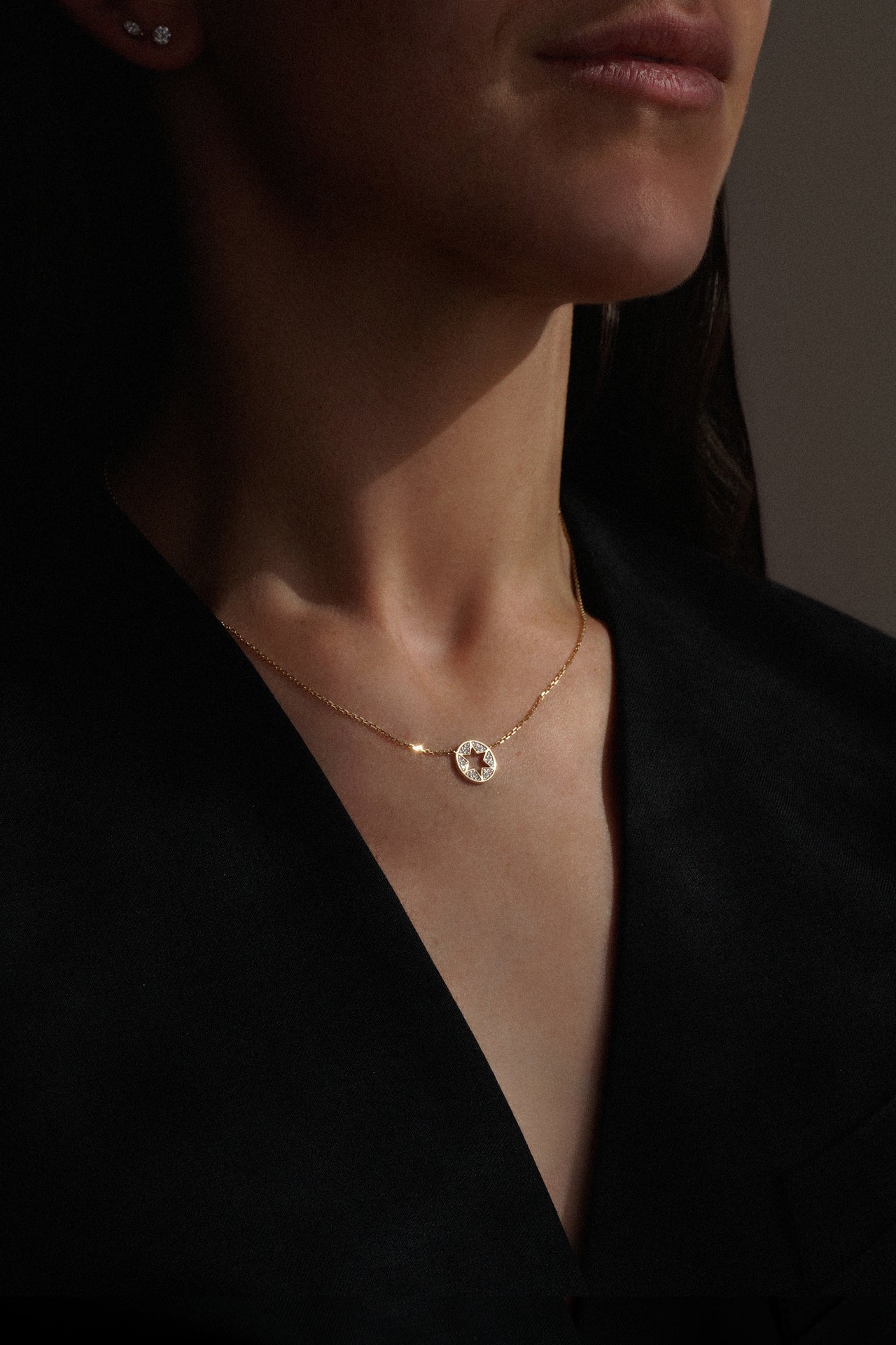 Judea Diamond Disc Necklace