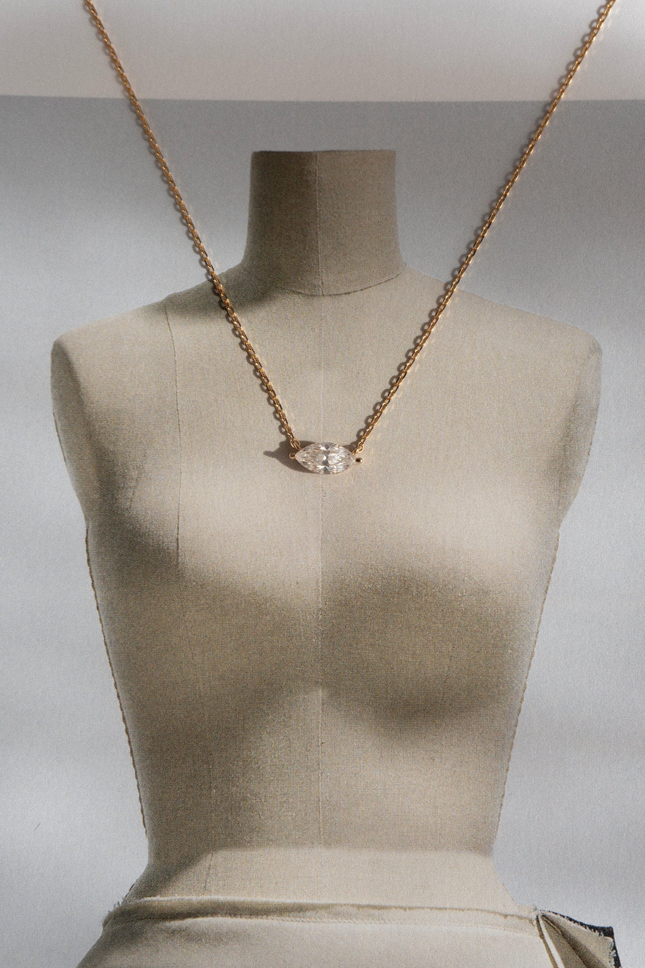 Marquise Diamond Solitaire Necklace